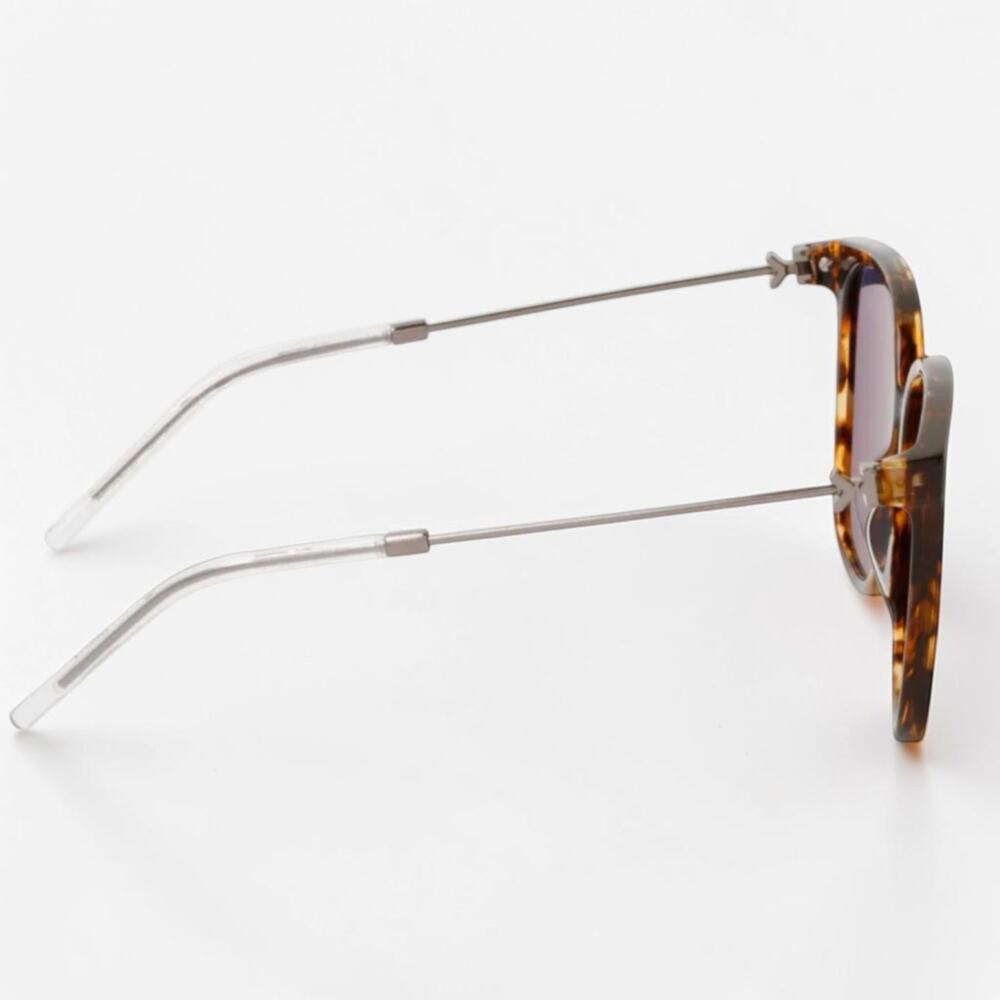 Kenzo Havana Tortoise Square Sunglasses Blue Gray Lens Slim Arms Italy UV400 NWT - Picture 3 of 7